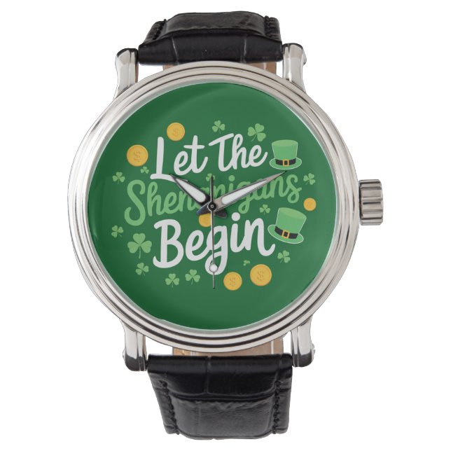 Låt bushen börja Rolig St Patrick's Day Armbandsur (Framsida)