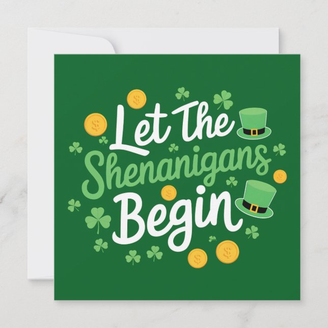 Låt bushen börja Rolig St Patrick's Day Inbjudningar (Framsida)