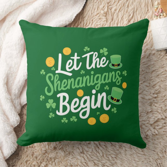 Låt bushen börja Rolig St. Patrick's Day Kudde (Filt)