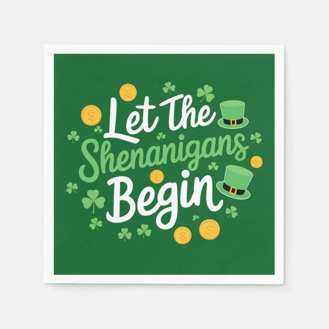 Låt bushen börja Rolig St. Patrick's Day Pappersservett (Framsidan)