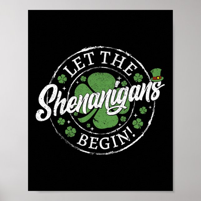 Låt bushen börja Rolig St. Patrick's Day  Poster (Framsidan)