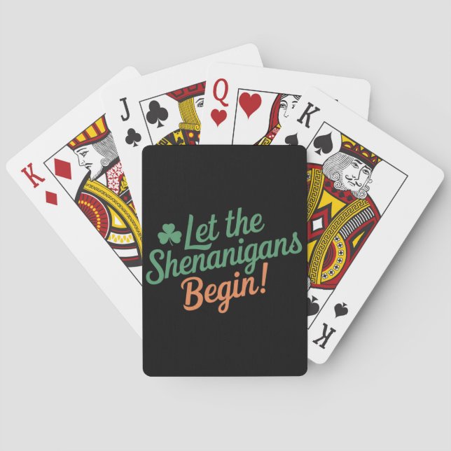 Låt bushen börja Roligt irländskt St Patricks  Casinokort (Baksidan)