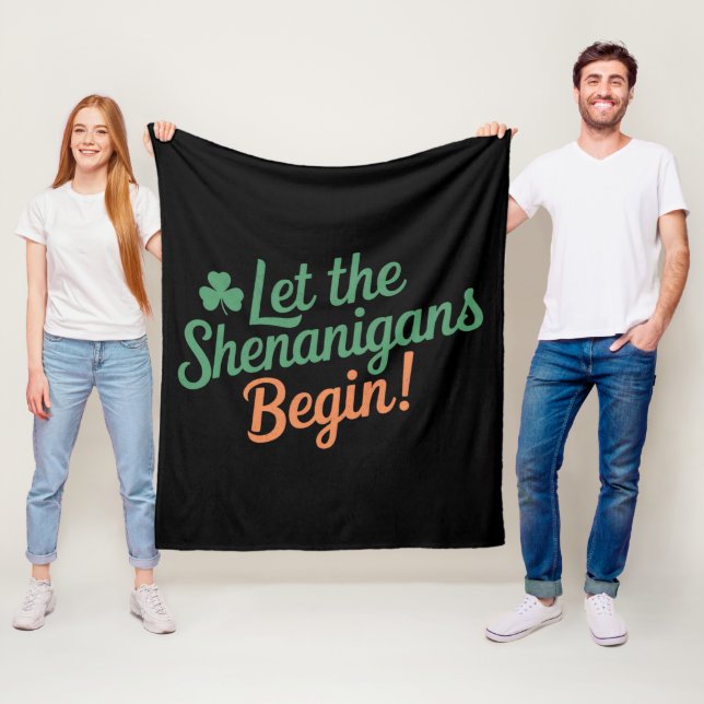 Låt bushen börja Roligt irländskt St Patricks  Fleecefilt (På plats)