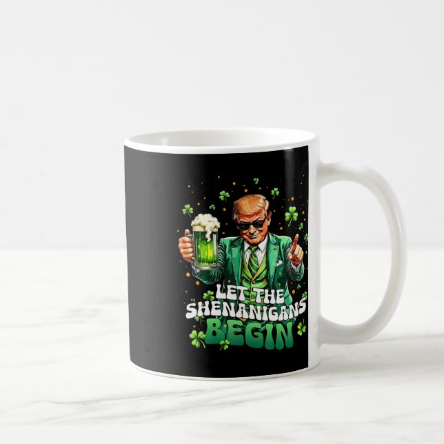 Låt bushen börja Roligt Trump St Patrick's Kaffemugg (Höger)