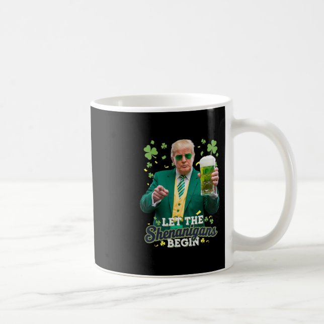 Låt bushen börja Roligt Trump St Patrick's Kaffemugg (Höger)