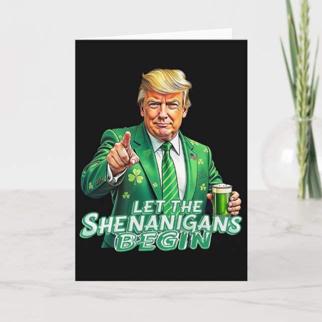 Låt bushen börja St Patrick's Day Trump S Kort (Framsida)