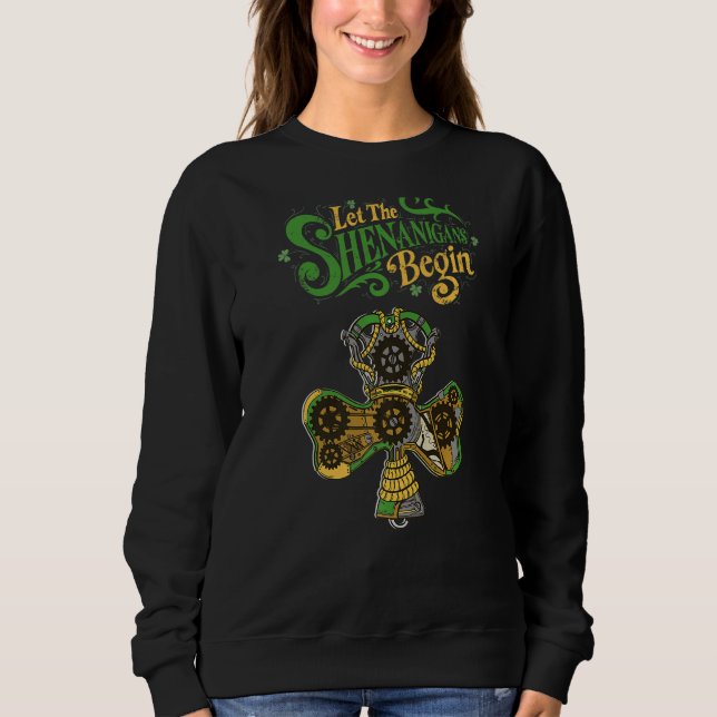 Låt bushen börja Steampunk fyrblad St Pat T Shirt (Framsida)