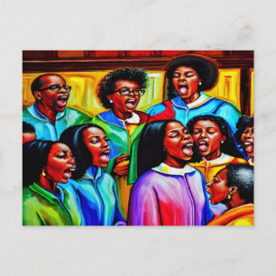 Låt Choir Sjunga Christian Postcard Vykort