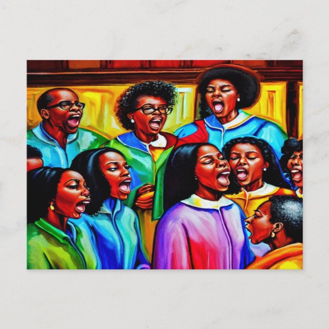 Låt Choir Sjunga Christian Postcard Vykort (Framsida)