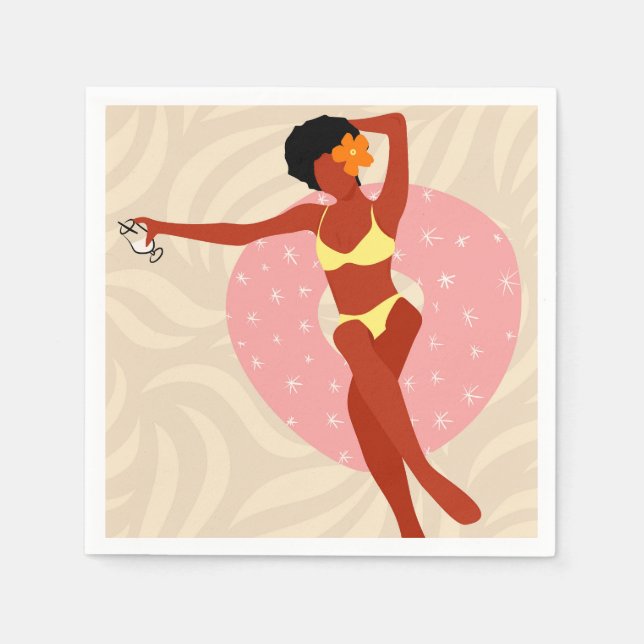 Lat dag vid poolen pappersservett (Framsidan)