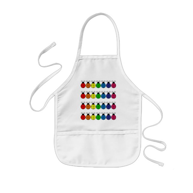 Lat daisynyckelpigaförkläde barnförkläde (Framsidan)