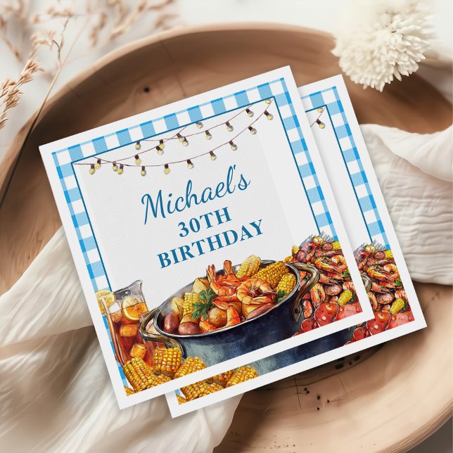 Låt De Goda Tiderna Koka Skaldjurs Födelsedag Pappersservett (Skapare uppladdad)