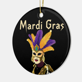 "Låt de goda tiderna rulla: Mardi Gras-firande" Julgransprydnad Keramik