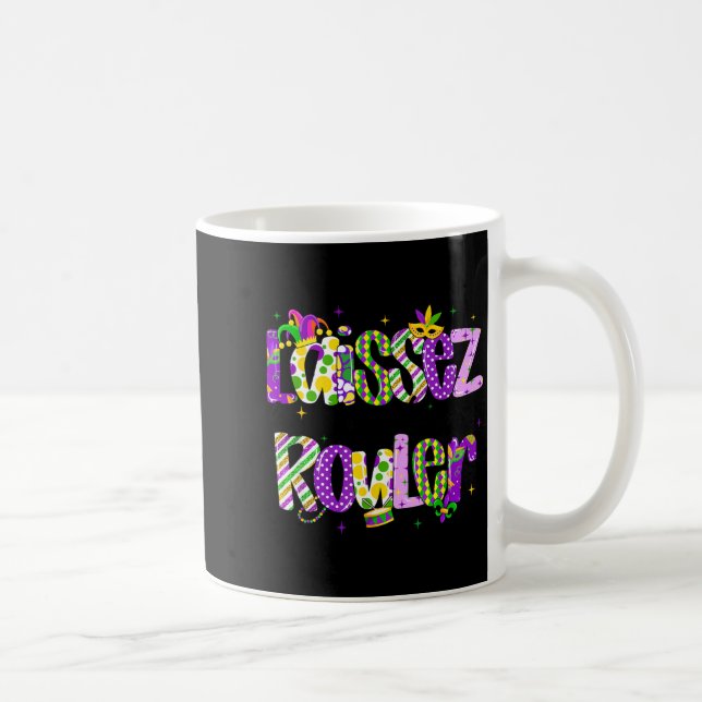 Låt de goda tiderna rulla mardi gras pärlor fleu kaffemugg (Höger)