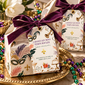 Låt De Goda Tiderna Rulla Mardi Gras Presentetikett