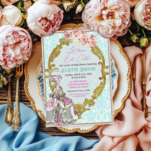 Låt dem äta kaka Marie Antoinette Bröllopsfest  Inbjudningar (Skapare uppladdad)