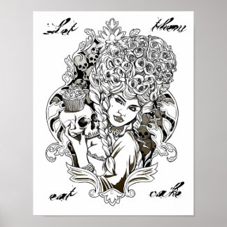 Låt dem äta kummel - ursprunglig illustration poster