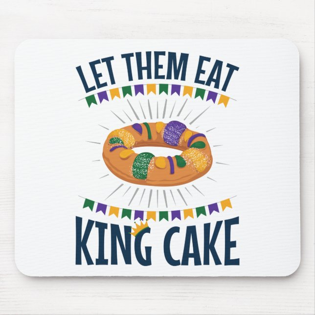 Låt dem äta Kung Cake Funny Mardi Gras Musmatta (Framsidan)