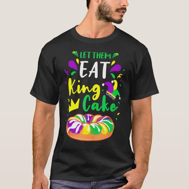 Låt dem äta Kung-kummel Mardi Gras 1 T Shirt (Framsida)