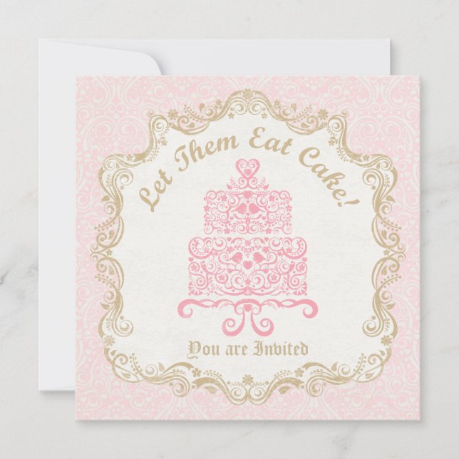 Låt dem äta tårtafödelsedagsfesten inbjudningar (Framsida)