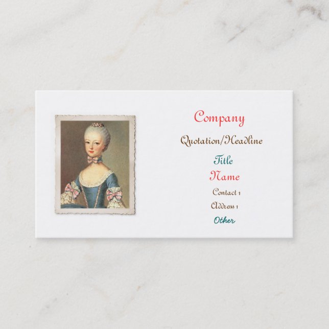 Låt dem äta tårtavisitkortar visitkort (Framsida)