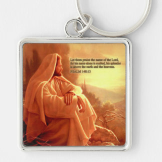 Låt dem hylla Namn i Lord Keychain Fyrkantig Silverfärgad Nyckelring