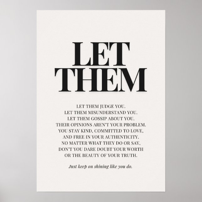 Låt dem – Inspirerande Citat Poster (Framsidan)