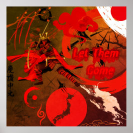 Låt dem Kom, japanska Samurai Warrior Poster