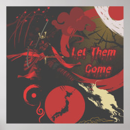 Låt dem Kom, japanska Samurai Warrior Poster