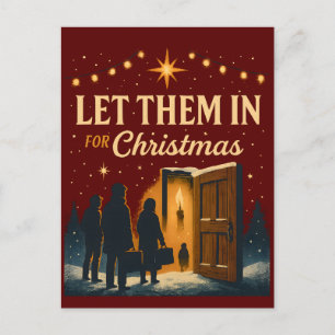 Låt dem komma in för juldesign helg vykort