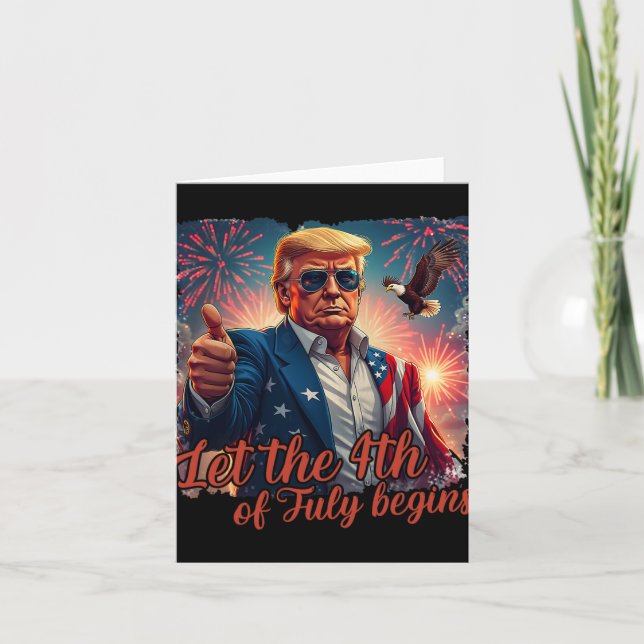 Låt den 4 juli påbörja den berömda trumpan Patriot Kort (Framsida)