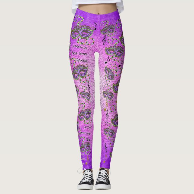 Låt den bra tidrullen - Mardi Gras Leggings (Framsida)