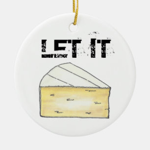 Låt den brista (be) Creamy Fransk Cheese Wedge Foo Julgransprydnad Keramik