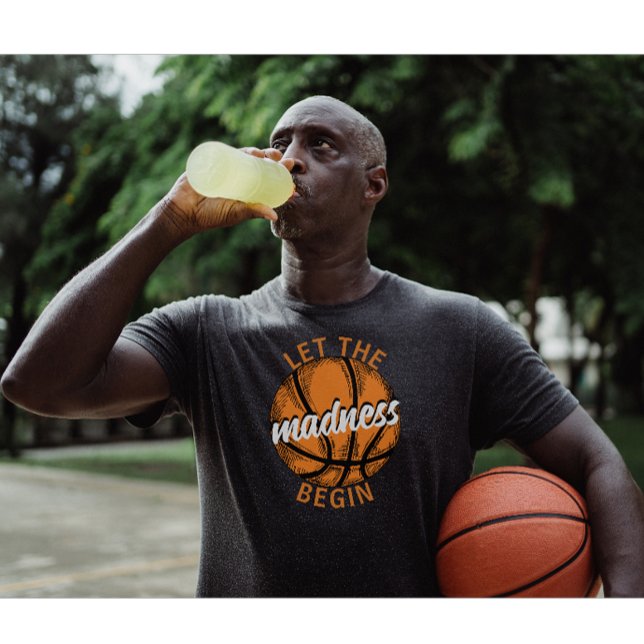 Låt den Galenheta Orangen i Basketboll börja T Shirt (let the madness begin basketball lover)