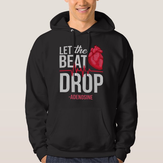 Låt den slå Adenosine TeeLet the Beat Drop drot Hoodie (Framsida)
