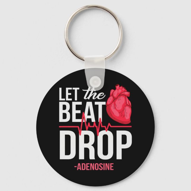 Låt den slå Adenosine TeeLet the Beat Drop drot Nyckelring (Framsida)