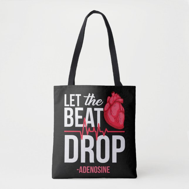 Låt den slå Adenosine TeeLet the Beat Drop drot Tygkasse (Framsida)