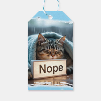 Lat design av rolig lat katt presentetikett