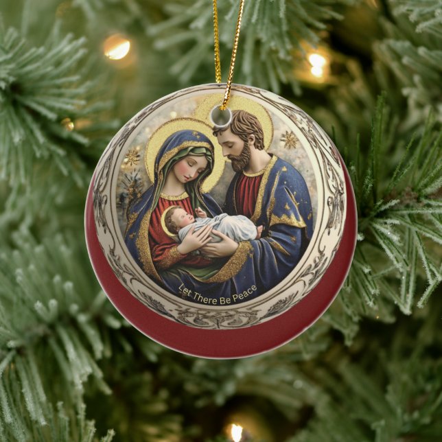 Låt det bli fredens prydnad vid jul julgransprydnad keramik (Träd)