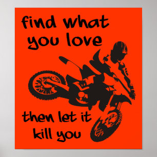 Låt Det Döda Dig Dirt Bike Motocross Affisch Skylt