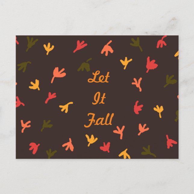 Låt det falla på vykort (brunt och Orange) (Framsida)