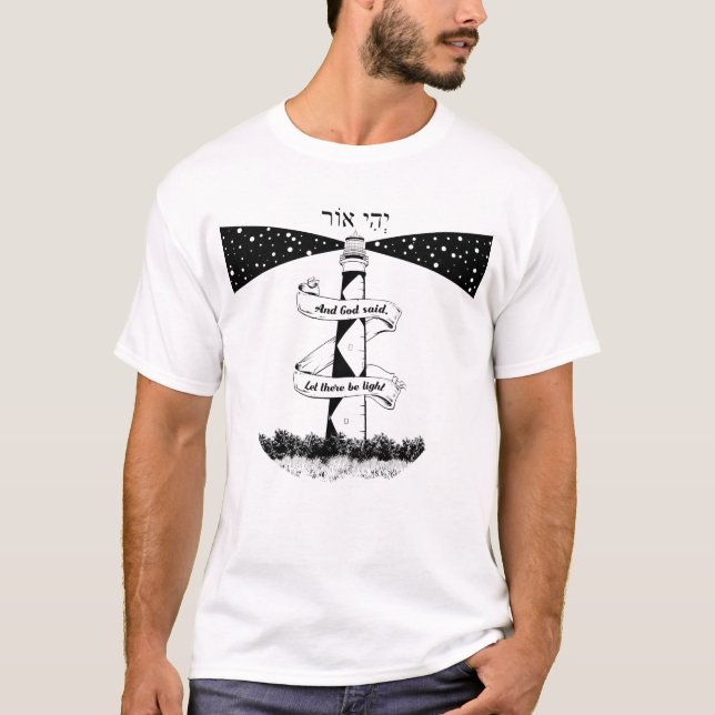 LÅT DET FINNAS LJUSFÄRGER, svart och vitt T Shirt (Framsida)