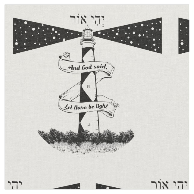 LÅT DET FINNAS LJUSFÄRGER, svart och vitt Tyg (Närbild)