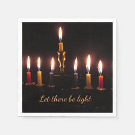 Låt det finnas ljusmenorah Hanukkah-cocktail npkin Pappersservett
