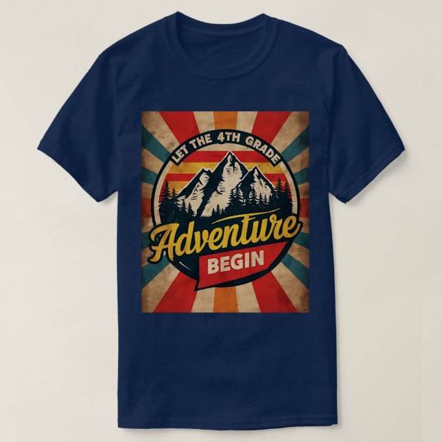 Låt det fjärde Klass Äventyr börja Back to school  T Shirt (Design framsida)