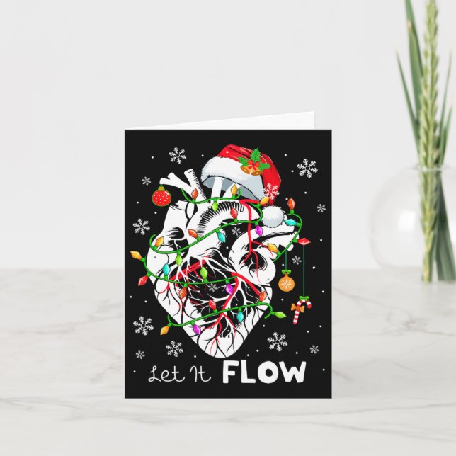 Låt det flöda Julafton Anatomy Santa Heart Part Ca Kort (Framsida)
