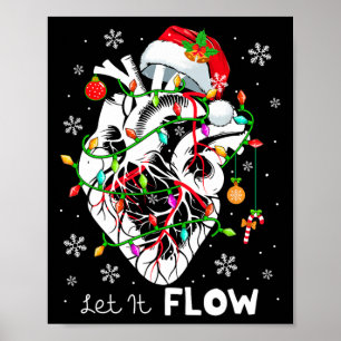 Låt det flytande Xmas anatomi tomte hjärta del Car Poster