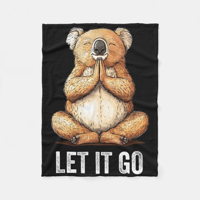 Låt Det Gå Koala Gör Yoga Meditation Zen  Fleecefilt (Framsidan)