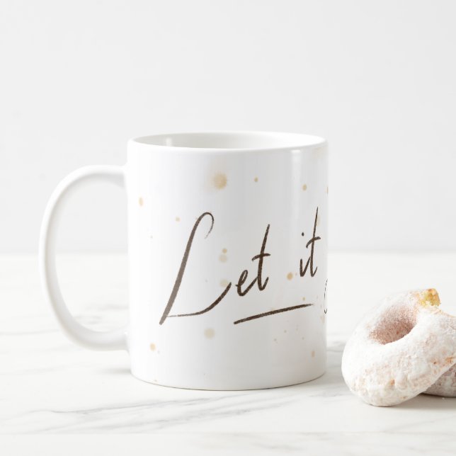 Låt det gå-mugg | Vit & stänk | Blomma Kaffemugg (Med munk)