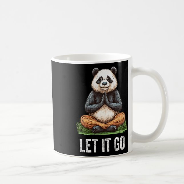 Låt Det Gå Panda Gör Yoga Meditation Zen  Kaffemugg (Höger)